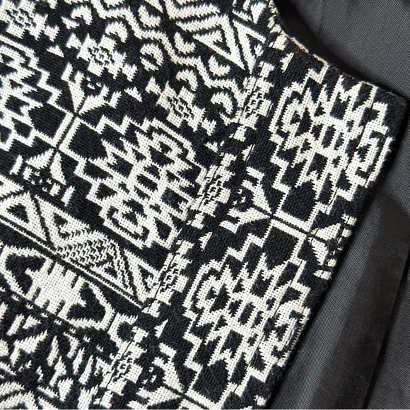 Christopher & Banks Tapestry Lined Open Jacket P/XL Black White - Picture 5 of 7